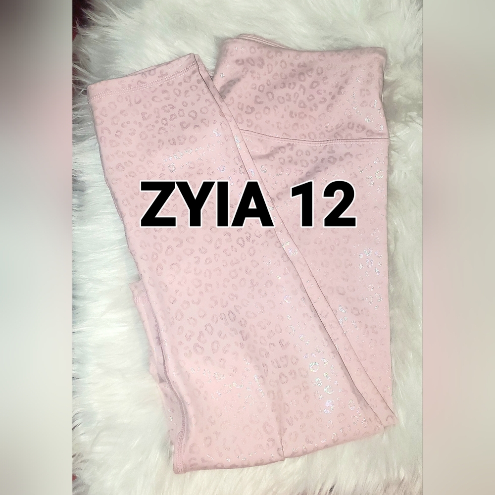 Like New. ZYIA Pink Leopard Unicorn Leggings for Active Wear.